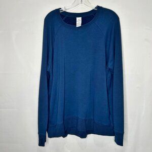 Members Mark Woman’s Top sz XL Navy Blue Sweatshirt Crew Neck Pockets Warm Soft